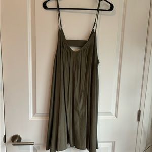Olive green satin style dress